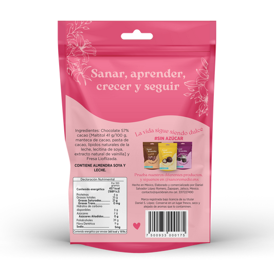 Láminas de chocolate con Fresa 80 g