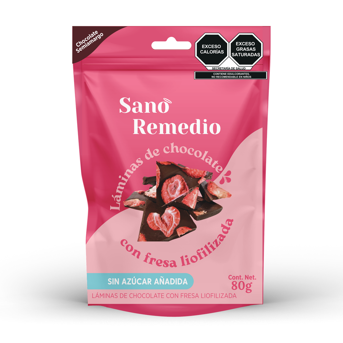 Láminas de chocolate con Fresa 80 g