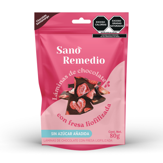Láminas de Chocolate Fresa 80 g