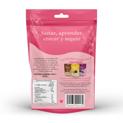 Láminas de chocolate con Fresa 80 g
